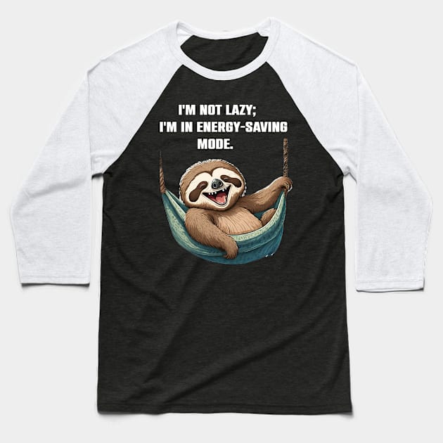 Funny Sloth lovers Lazy Gift Baseball T-Shirt by Merchweaver